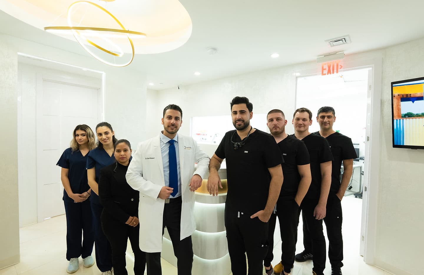 The whole Dream Smile Dental team in the office
